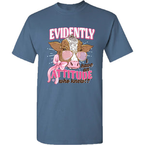 Youth Attitude Cow Front Print Tee
