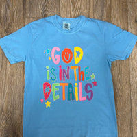 God Is in the Details tee

Christian graphic t-shirt

Comfort Colors teal shirt

Faith-based apparel

Unisex inspirational tee

DTF print Christian shirt

Soft-washed teal tee

Religious quote t-shirt

Everyday faith tee

Comfort Colors short sleeve shirt