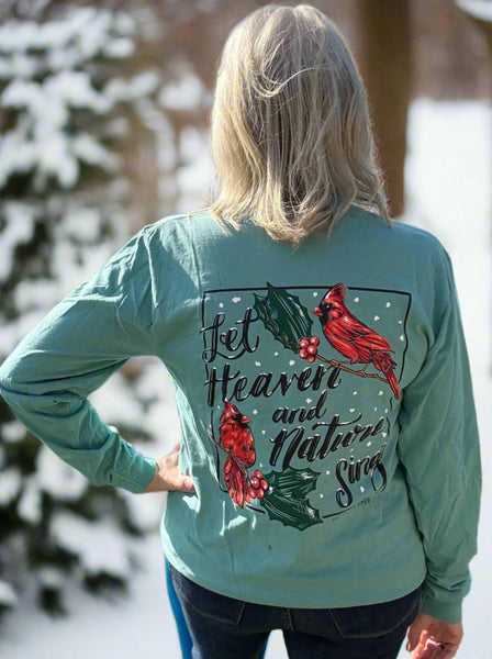Heaven & Nature Sing Long Sleeve Tee
southern couture tee 
long sleeve tee 
cardinals 
trendy tee