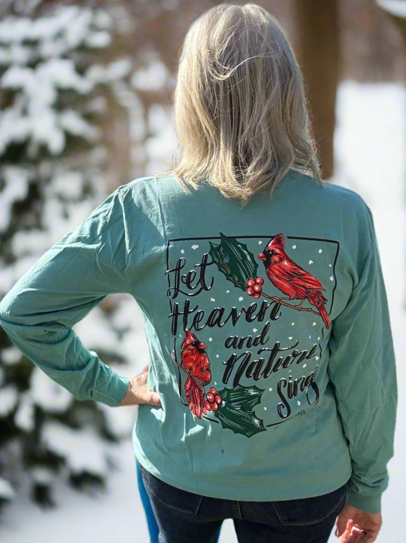 Heaven & Nature Sing Long Sleeve Tee
southern couture tee 
long sleeve tee 
cardinals 
trendy tee