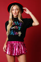 Merry Everything Puff Short Sleeve Sweater
