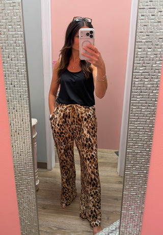 Leopard Wide Leg Pants