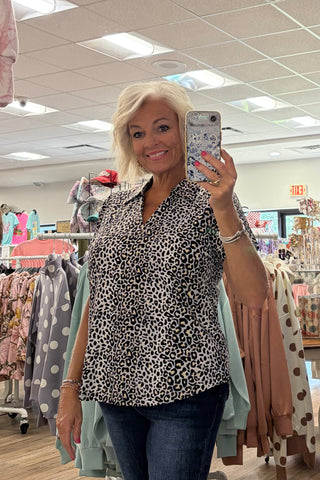 V-Neck Short Sleeve Collar Top - LPNU