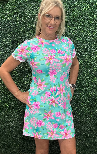 Short Sleeve Dress - Paradise in Pink