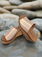 Mugshot Wedge - Tan Natural Stripe
