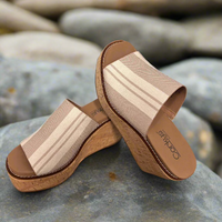 Mugshot Wedge - Tan Natural Stripe