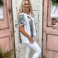 Off White Multi Printed Top