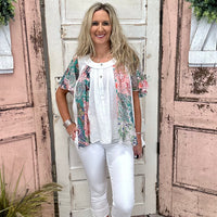 Off White Multi Printed Top