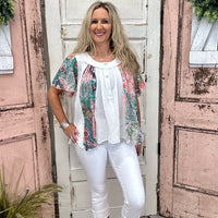 Off White Multi Printed Top