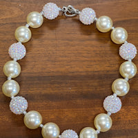 Ivory Rhinestone Chunky Bead Necklace