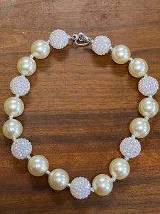 Ivory Rhinestone Chunky Bead Necklace