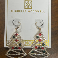 Small Glitzy Christmas Tree Earrings