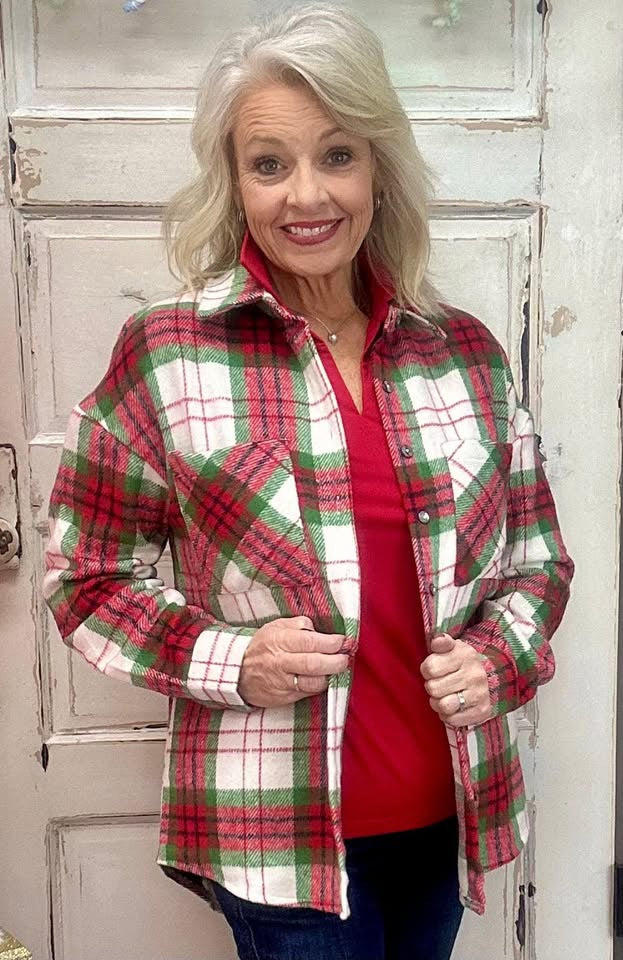 Red and Green Plaid Shacket