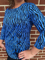 Long Sleeve Laced Top - Zebra Streisand
