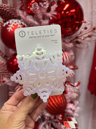 Glitter Snowflake Flat Hair Clip