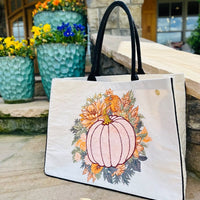 Embordered Tote - Pumpkin