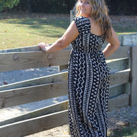 Black & Tan Tribal Jumpsuit