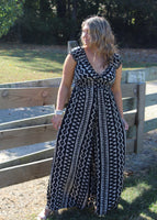 Black & Tan Tribal Jumpsuit
