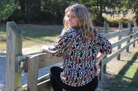 Black & Tan Abstract Printed Top
