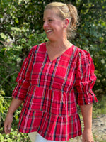 Ashford Top - Red Plaid
