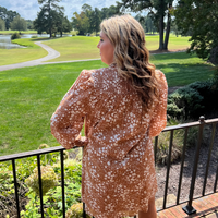 Bennington Smocked Dress - Tan Dots