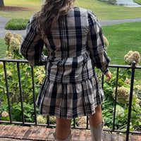 Shannon Dress - Tan Plaid