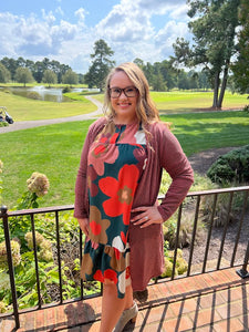 Autumn Floral Print Dress