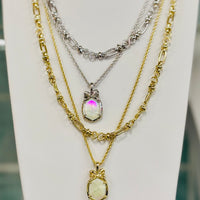 Daphne Bow Gold Multi Strand Necklace in Crystal Ivory Illusion