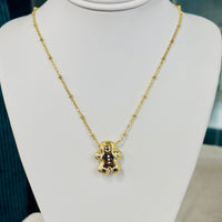 Gingerbread Gold Pendant Necklace in Brown Goldstone