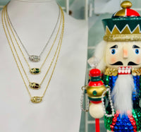 Elisa Bow Gold Short Pendant Necklace in Crystal Ivory Illusion
