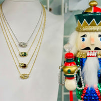 Elisa Bow Gold Short Pendant Necklace in Crystal Ivory Illusion