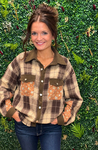 Scarlett Plaid Shacket - Brown