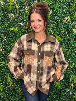 Scarlett Plaid Shacket - Brown