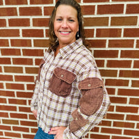 Brown Plaid Button Down Shirt