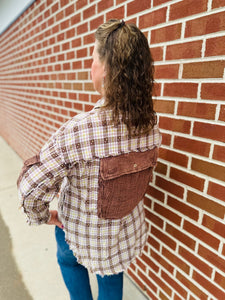 Brown Plaid Button Down Shirt