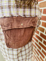 Brown Plaid Button Down Shirt
