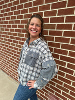 Navy Plaid Button Down Shirt
