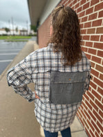 Navy Plaid Button Down Shirt
