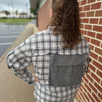 Navy Plaid Button Down Shirt