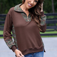 Juniper Plaid Pullover - Chocolate Brown