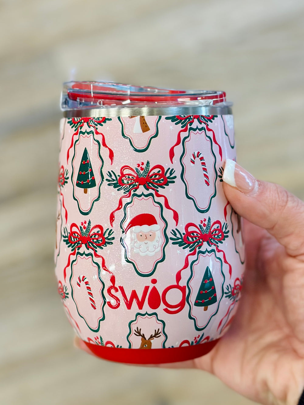 Christmas Cameos - Stemless Wine Cup 12oz