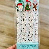 Christmas Cameos Straw Topper Set
