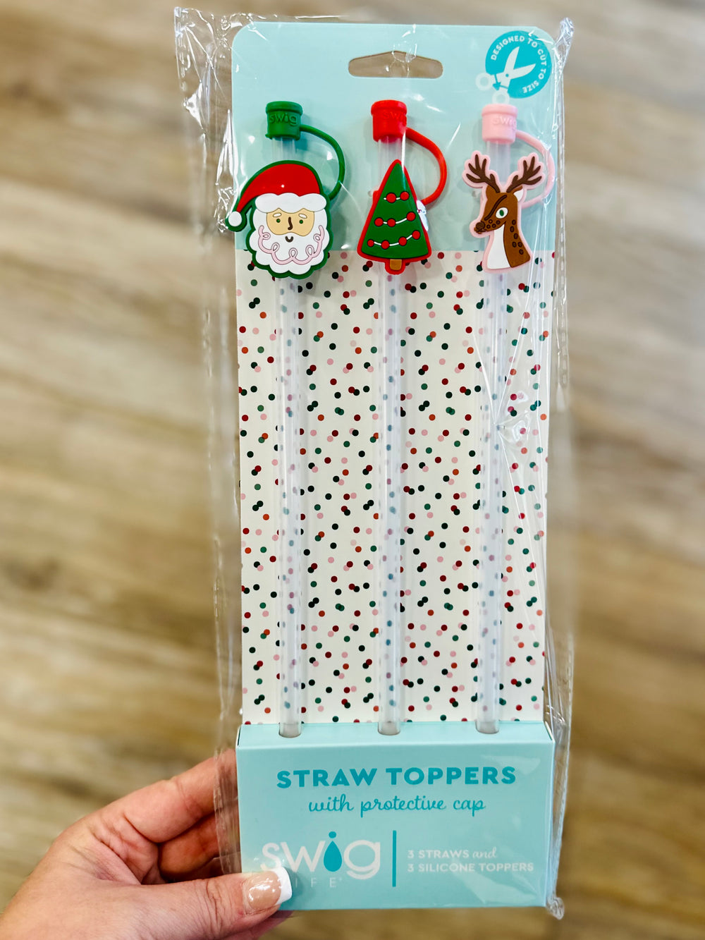Christmas Cameos Straw Topper Set