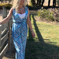 Blue Paisley Jumpsuit