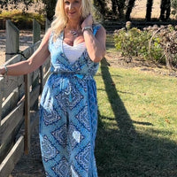 Blue Paisley Jumpsuit