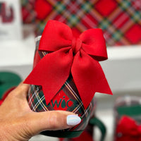 Christmas Plaid - Stemless Wine Cup 12oz