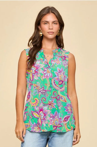 Island Bloom Bliss Sleeveless Top