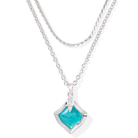 Joelle Silver Bright Aqua Illusion Multi Strand Necklace