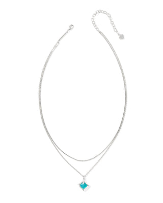 Joelle Silver Bright Aqua Illusion Multi Strand Necklace