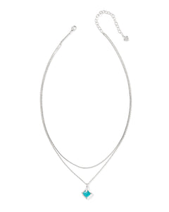 Joelle Silver Bright Aqua Illusion Multi Strand Necklace